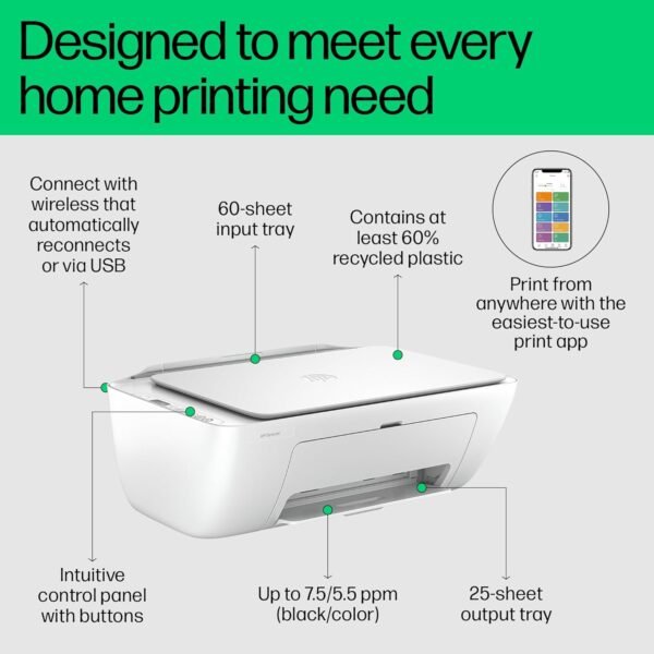 HP Deskjet 2820 WiFi Colour Printer - Image 3